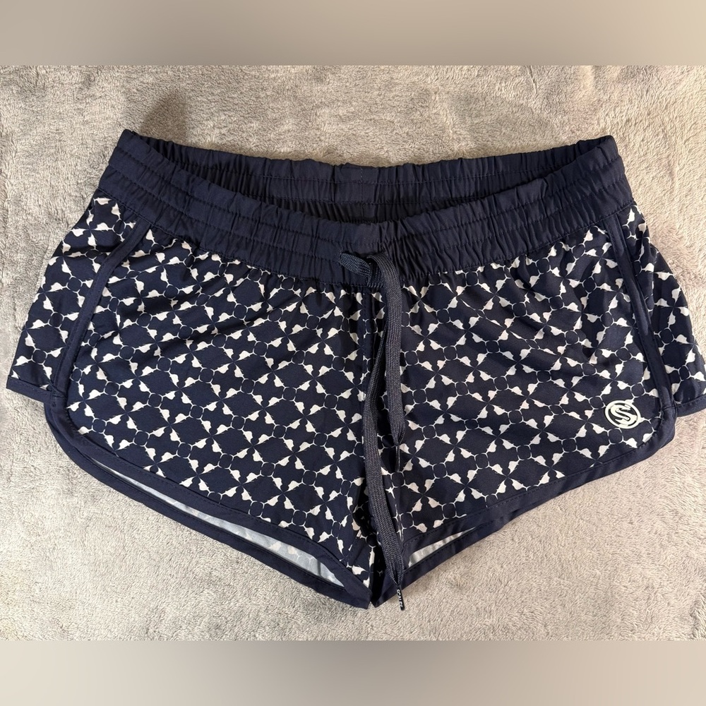 Scales Shorts Womens Blue Geometric Print Surf And Slay Boardshorts  Sz M Beach